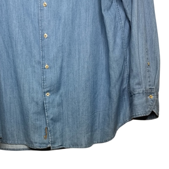 Stenstroms Light Blue Denim Button Up Shirt XL - Picture 4 of 12
